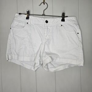 Elle White Jean Material Shorts Size 6